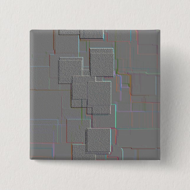 Bóton Quadrado 5.08cm "Cyber Gothic" Arte Geométrica (Frente)