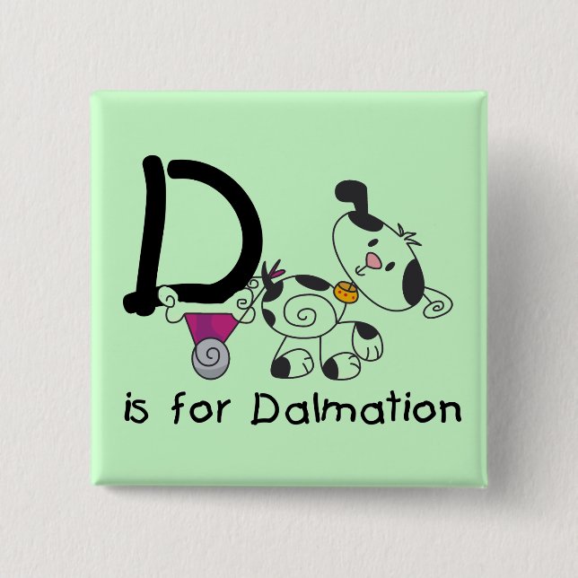 Bóton Quadrado 5.08cm D é para t-shirt e presentes de Dalmation (Frente)
