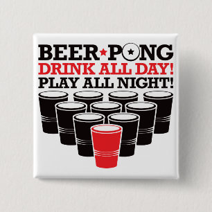 Bóton Quadrado 5.08cm Da cerveja de Pong da bebida o dia inteiro do jogo