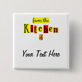 Bóton Quadrado 5.08cm Da Cozinha de Retro Custom Pinback