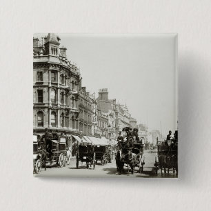 Bóton Quadrado 5.08cm Da vista rua de Oxford para baixo, Londres (foto
