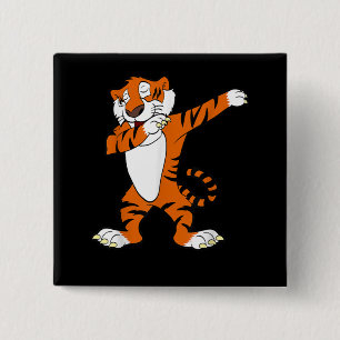 Bóton Quadrado 5.08cm Dabbing Cute Tiger Animal Party