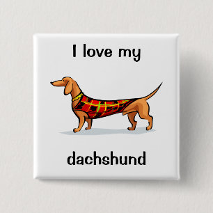 Bóton Quadrado 5.08cm Dachshund
