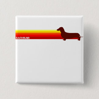 Bóton Quadrado 5.08cm Dachsund com botão das listras