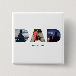 Bóton Quadrado 5.08cm Dad Father's day personalized photo gift 