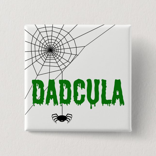 Bóton Quadrado 5.08cm Dadcula Green Driting Font Spider Web (Frente)