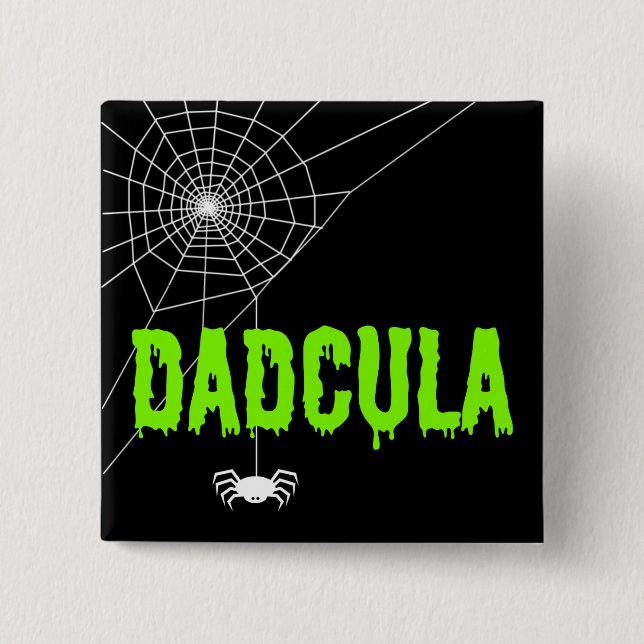 Bóton Quadrado 5.08cm Dadcula Green Driting Font Spider Web (Frente)