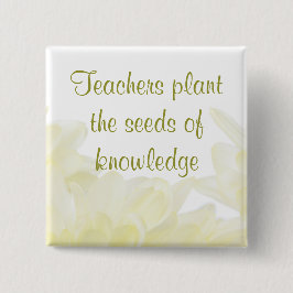 Bóton Quadrado 5.08cm Dahlia White Flower Teacher