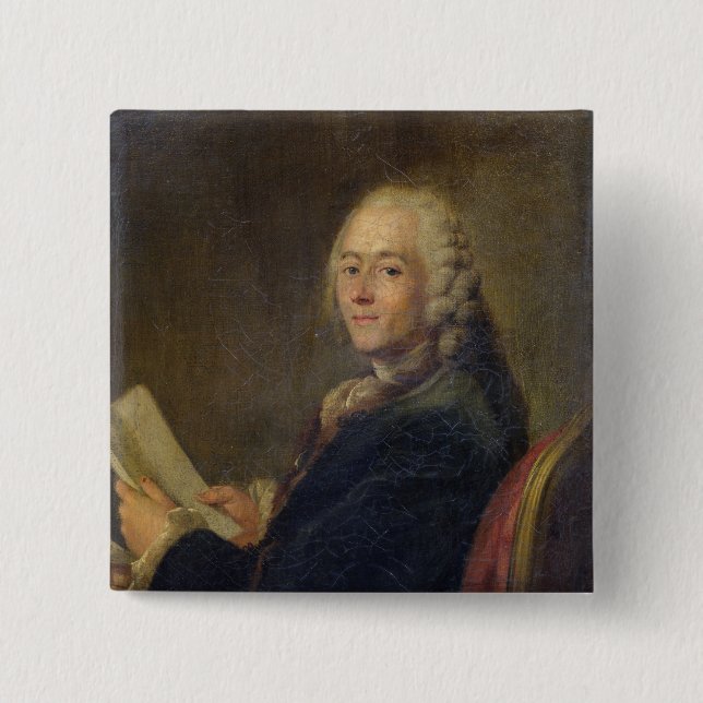 Bóton Quadrado 5.08cm d'Alembert do decano le Rond (Frente)