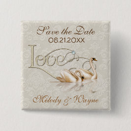 Bóton Quadrado 5.08cm Damask Elegance