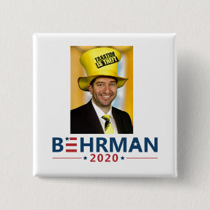 Bóton Quadrado 5.08cm Dan Behrman para o Presidente 2020