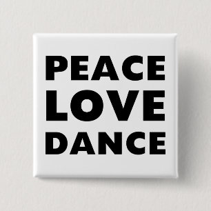 Bóton Quadrado 5.08cm Dança do amor da paz