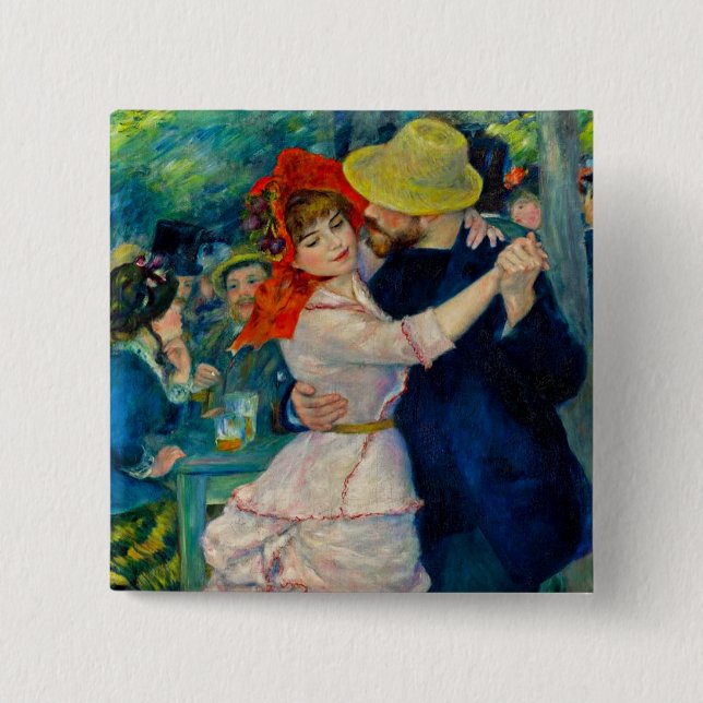 Bóton Quadrado 5.08cm Dança em Boudonal Pierre Renoir (Frente)