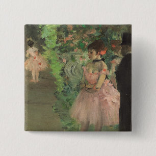 Bóton Quadrado 5.08cm Dançarinos de bastidores, 1876-1883 de Edgar Dega