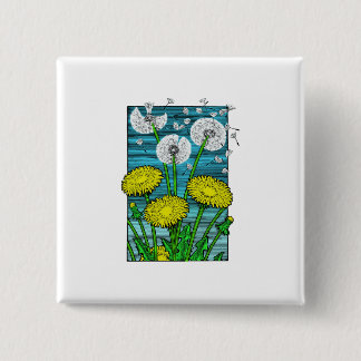 Bóton Quadrado 5.08cm Dandelions