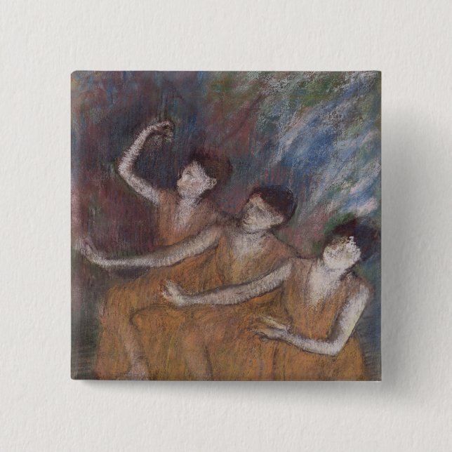 Bóton Quadrado 5.08cm Danseuses de Edgar Degas | Trois (Frente)