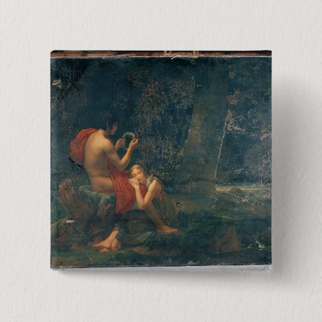 Bóton Quadrado 5.08cm Daphnis e Chloe, 1824-25 (Frente)