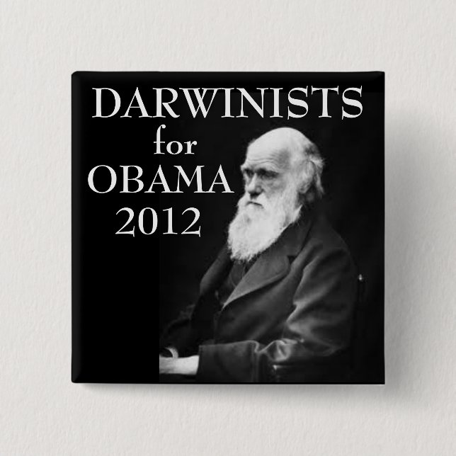 Bóton Quadrado 5.08cm Darwinists para Obama (Frente)