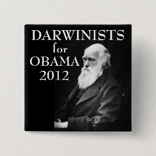 Bóton Quadrado 5.08cm Darwinists para Obama