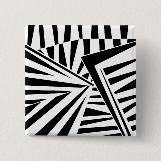 Bóton Quadrado 5.08cm dazzle camouflage(black) (Frente)