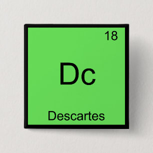 Bóton Quadrado 5.08cm Dc - Descartes Elemento Engraçado Símbolo Quími
