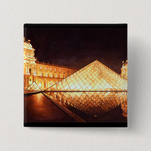 Bóton Quadrado 5.08cm De "arte da aguarela Les Lumieres du Louvre"