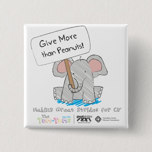 Bóton Quadrado 5.08cm Dê mais do que amendoins! (Frente)