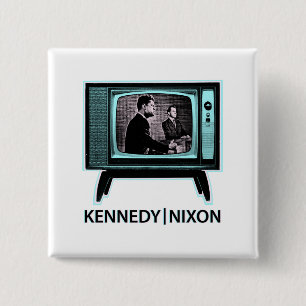 Bóton Quadrado 5.08cm Debate 1960 de Kennedy Nixon