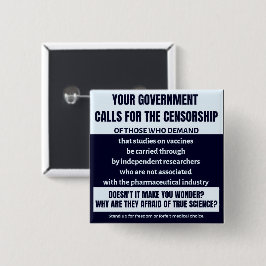Bóton Quadrado 5.08cm Debate sobre a vacina