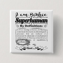 Bóton Quadrado 5.08cm Declaração Bionica