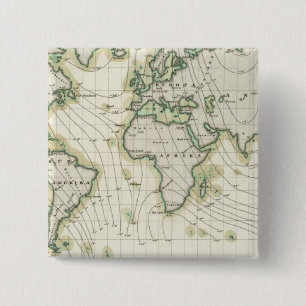 Bóton Quadrado 5.08cm Declinação magnética do mundo
