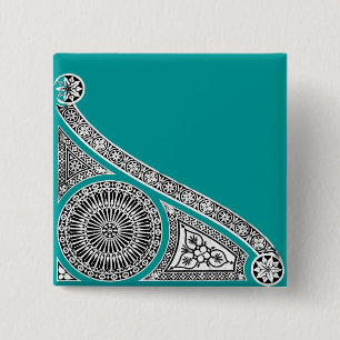 Bóton Quadrado 5.08cm Decor de arquitetura branco preto RENAISSANCE