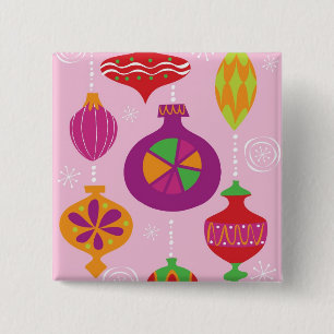 Bóton Quadrado 5.08cm Decoração numerosa do Natal ilustrada no diffe