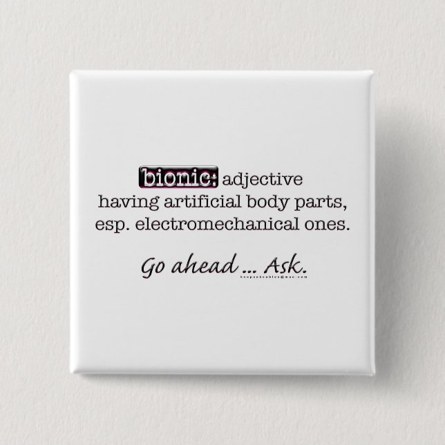 Bóton Quadrado 5.08cm Definição Bionica (Frente)