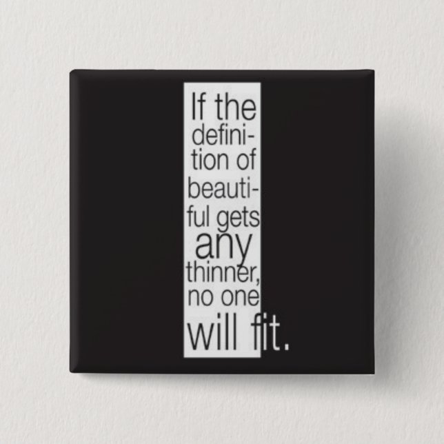 Bóton Quadrado 5.08cm Definição de bonito. Botão (Frente)