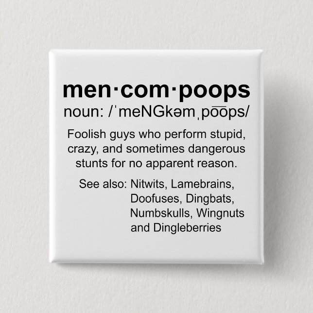 Bóton Quadrado 5.08cm definição de Mengpoops (Frente)