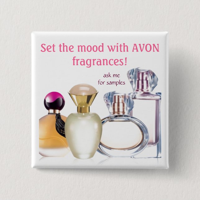 Bóton Quadrado 5.08cm Definir o humor~Fragrâncias AVON (Frente)