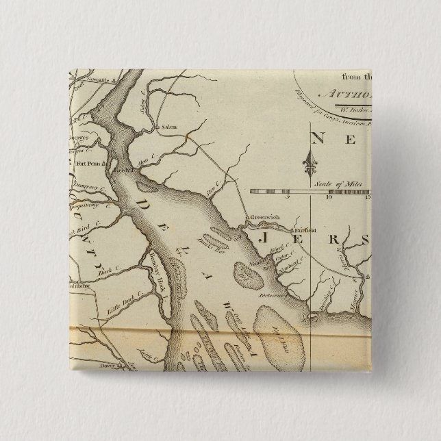 Bóton Quadrado 5.08cm Delaware (Frente)