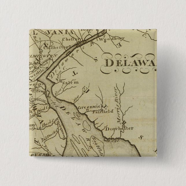 Bóton Quadrado 5.08cm Delaware (Frente)