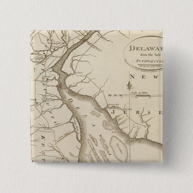 Bóton Quadrado 5.08cm Delaware 5 (Frente)