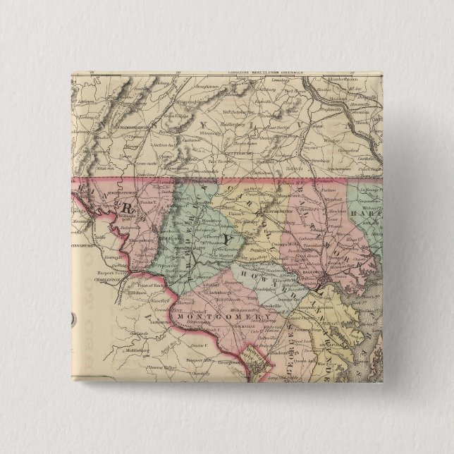 Bóton Quadrado 5.08cm Delaware e Maryland (Frente)