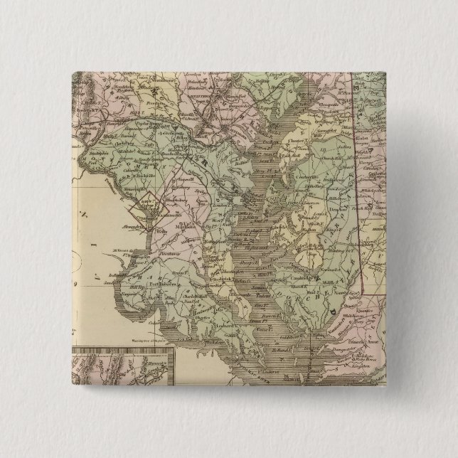 Bóton Quadrado 5.08cm Delaware e Maryland 2 (Frente)