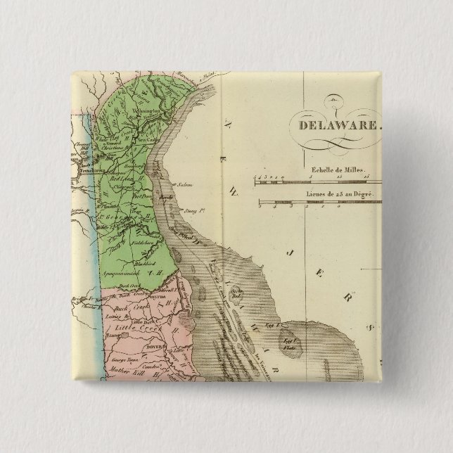 Bóton Quadrado 5.08cm Delaware EUA (Frente)