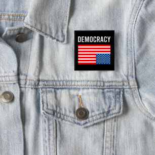 Bóton Quadrado 5.08cm Democracia Em Perigo