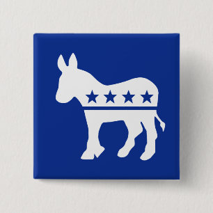 Bóton Quadrado 5.08cm Democrat Donkey Button