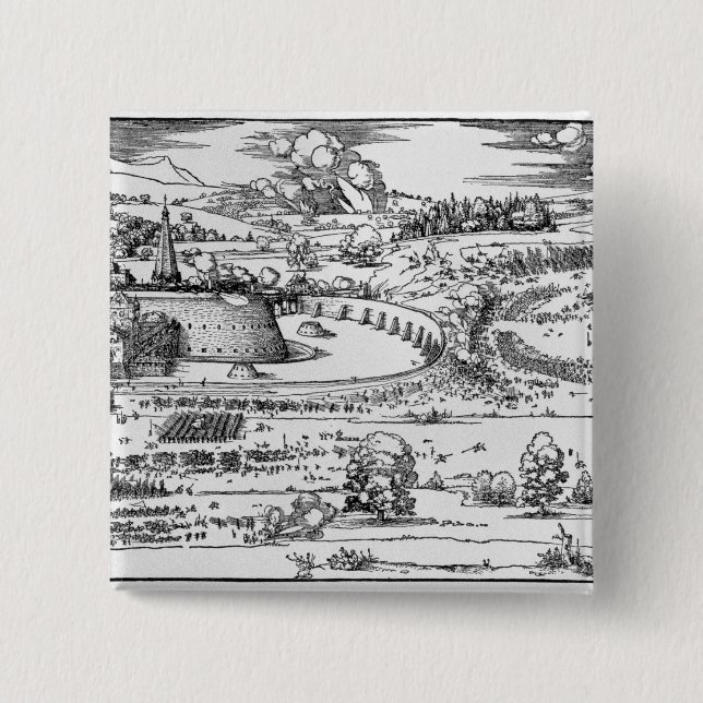 Bóton Quadrado 5.08cm Demonstração de medidas defensivas (Frente)