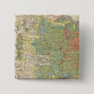 Bóton Quadrado 5.08cm Densidade populacional nos Estados Unidos, 1890