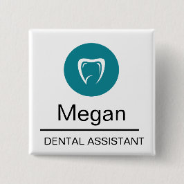 Bóton Quadrado 5.08cm Dental Assistant Custom Tooth Logo
