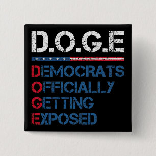 Bóton Quadrado 5.08cm Departamento De Eficiência Do Governo DOGE