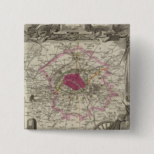 Bóton Quadrado 5.08cm Departamento de La Seine